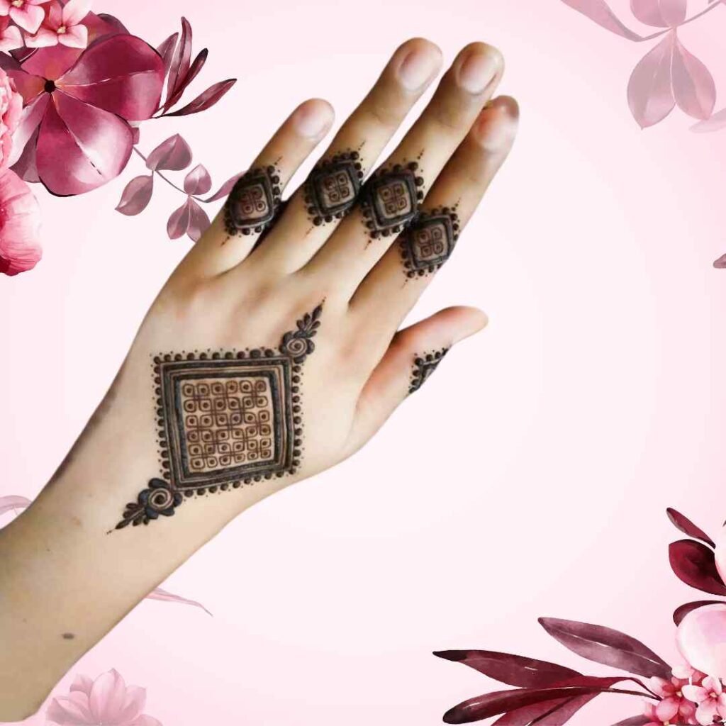  Kashees Square Tikki Mehndi Design
