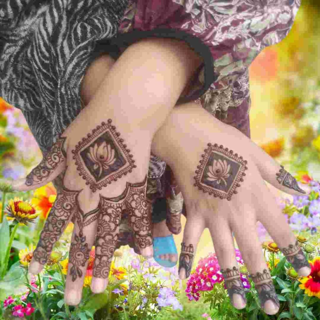  Kashees Square Tikki Mehndi Design