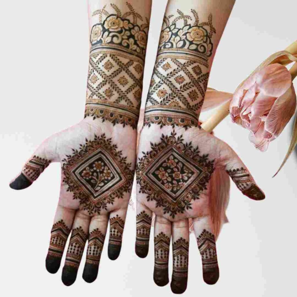  Kashees Square Tikki Mehndi Design
