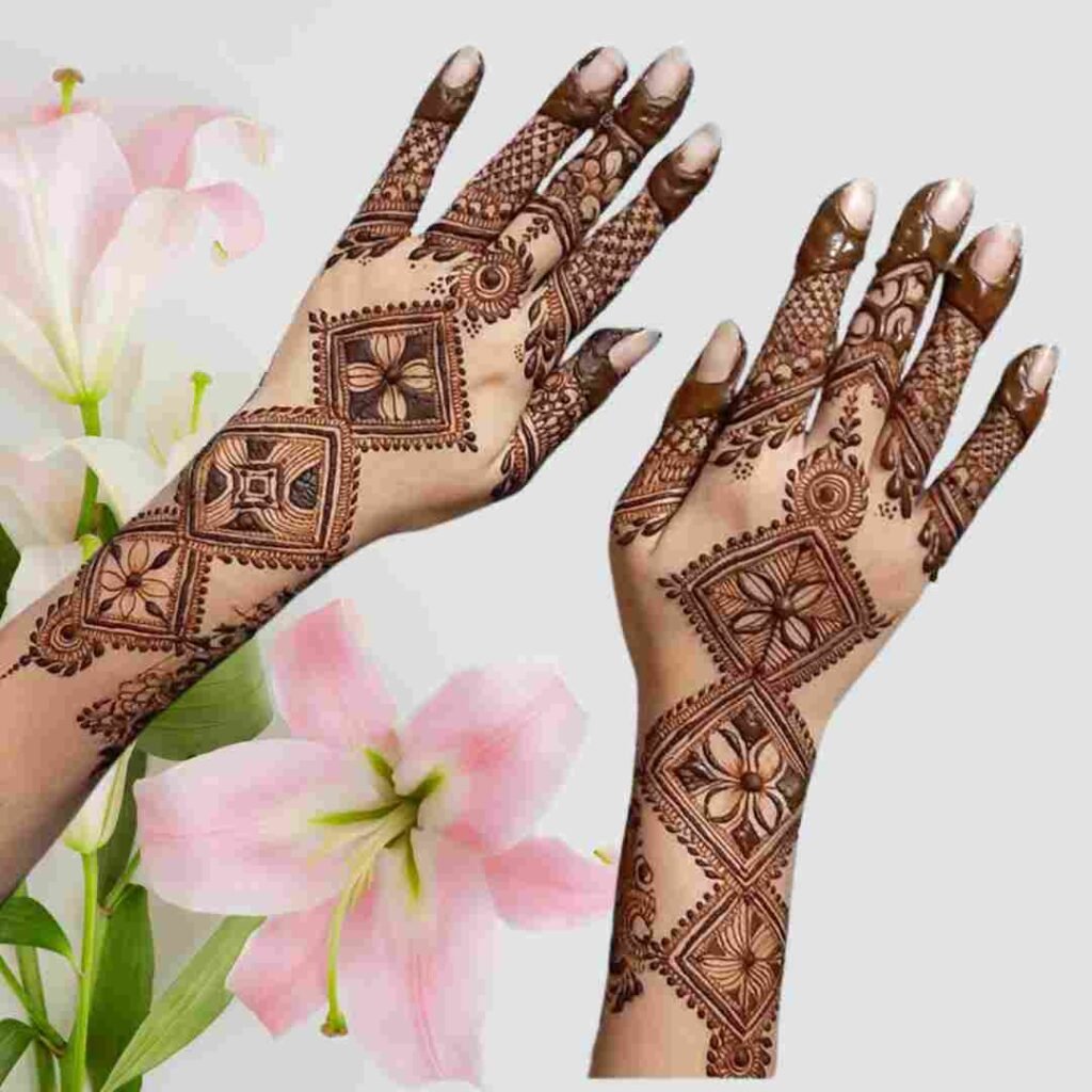 Simple Square Tikki Mehndi Design