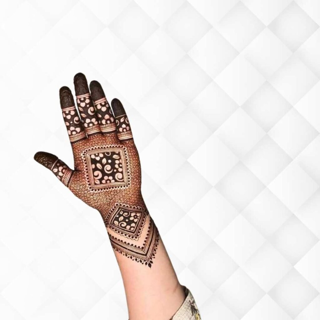 Square Tikki Mehndi Design