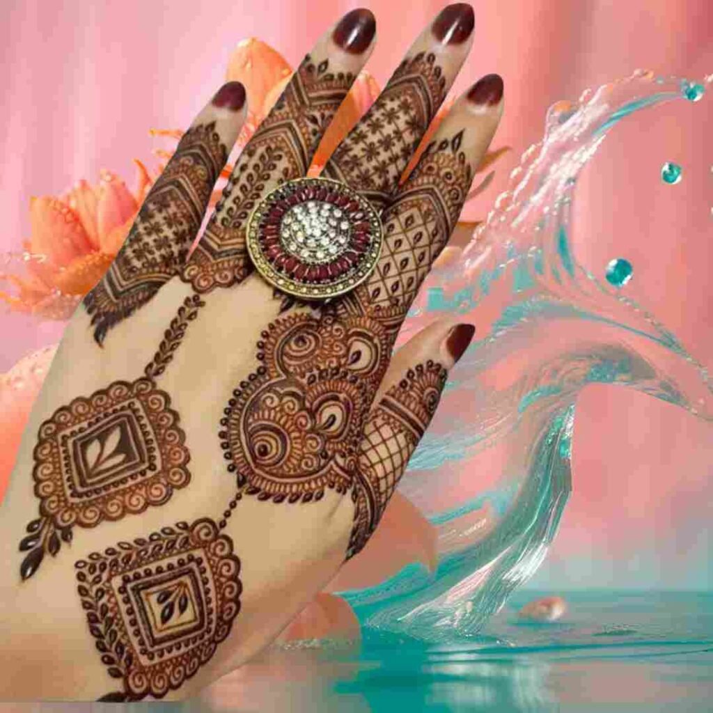 Simple Square Tikki Mehndi Design
