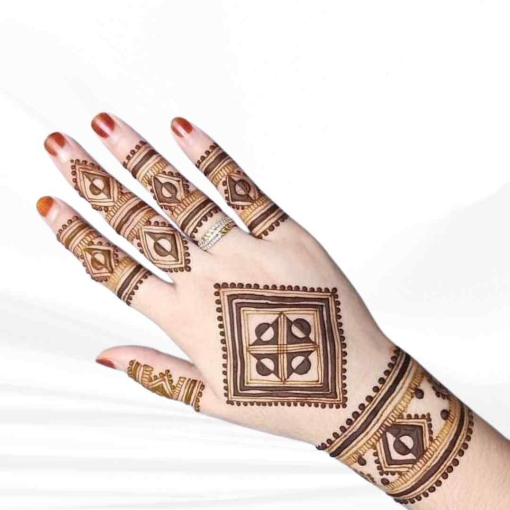 Simple Square Tikki Mehndi Design