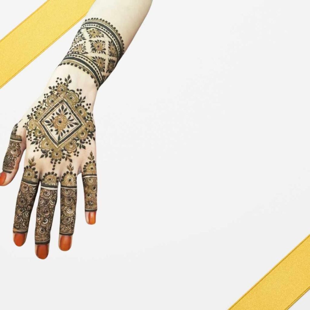 Simple Square Tikki Mehndi Design