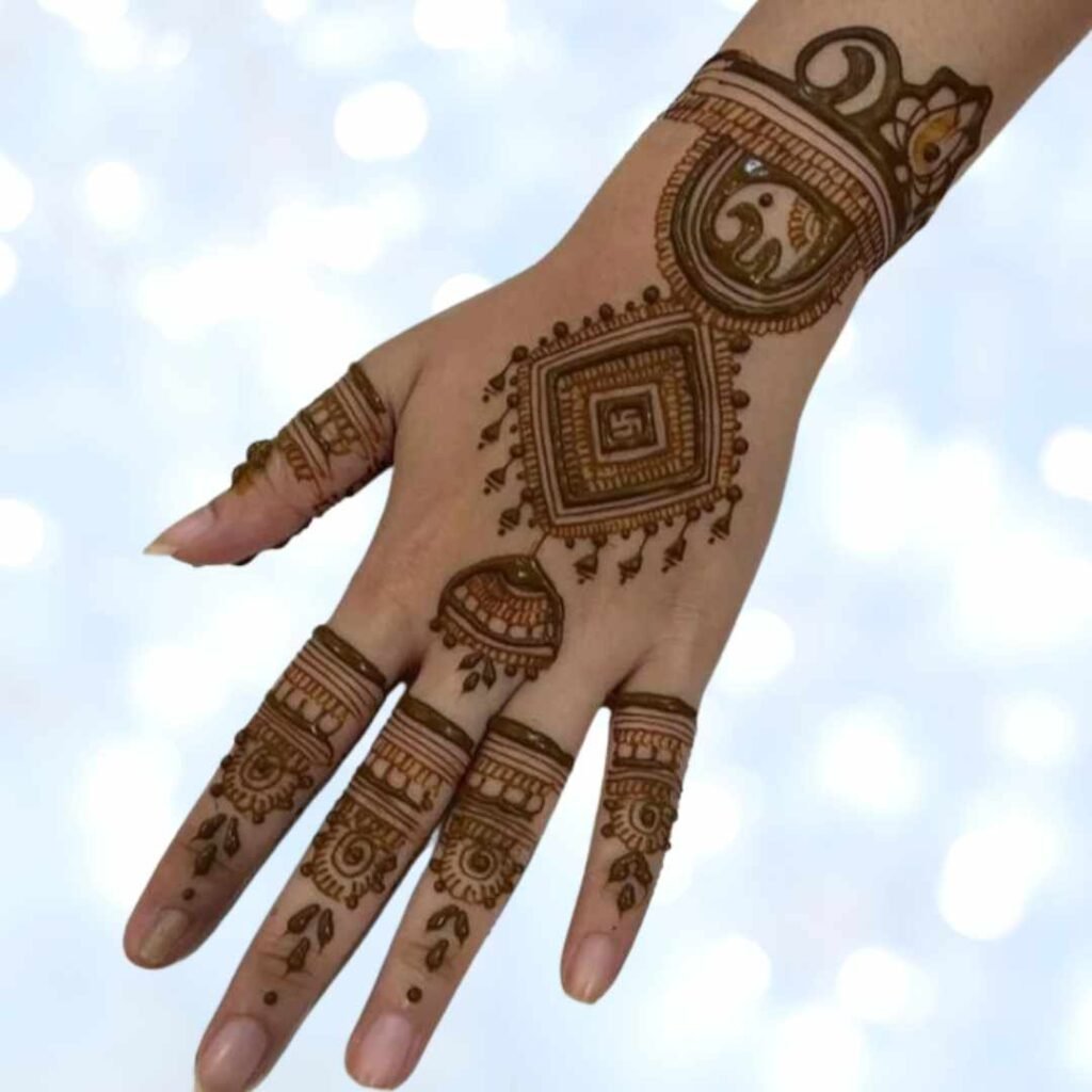 Simple Square Tikki Mehndi Design