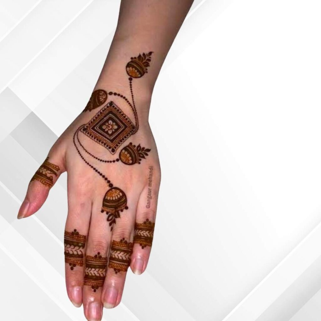  Unique Square Tikki Mehndi Design
