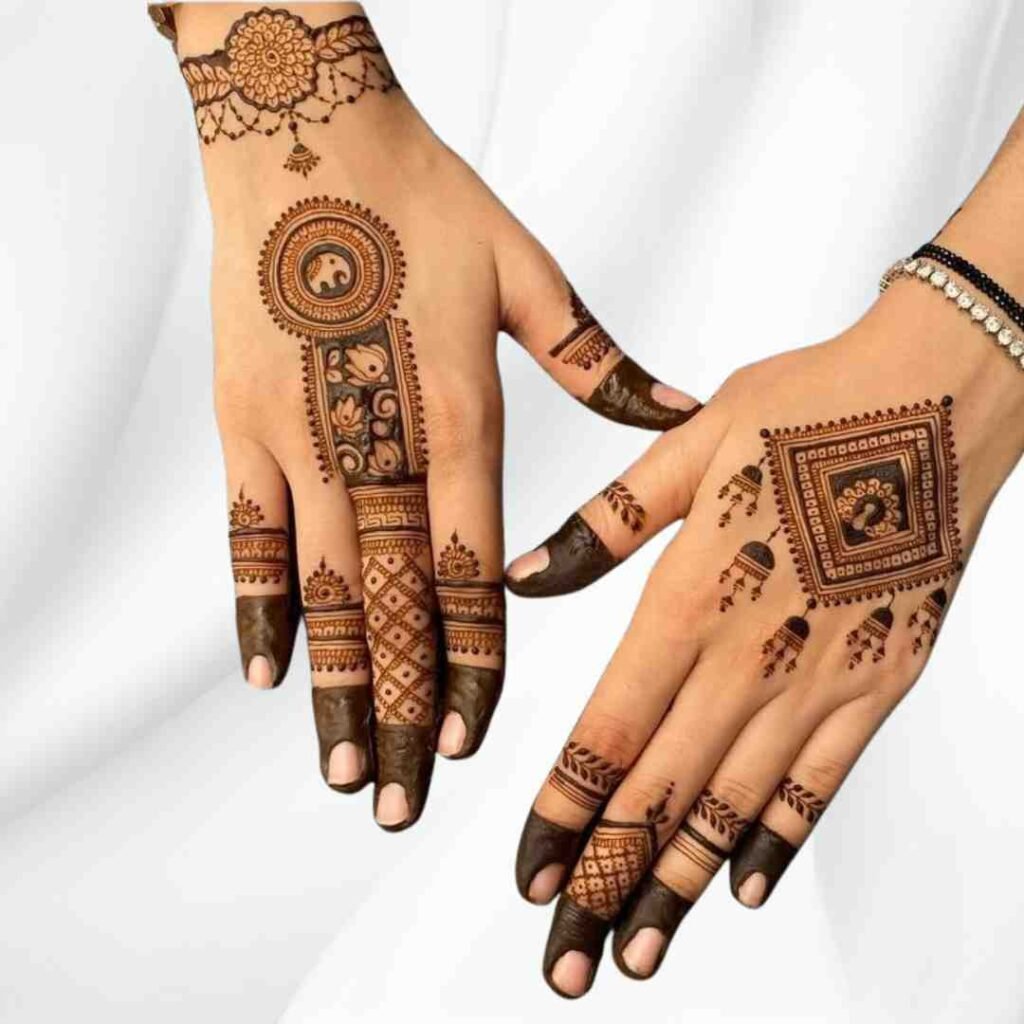 Square Tikki Mehndi Design