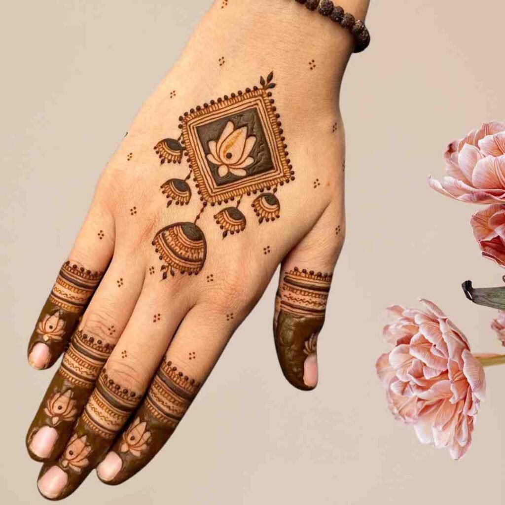 Square Tikki Mehndi Design