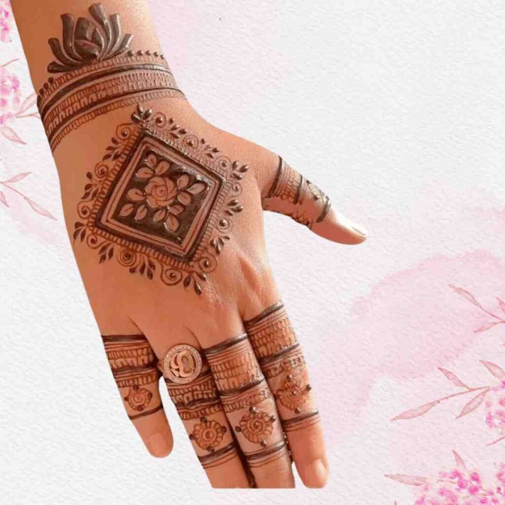 Square Tikki Mehndi Design