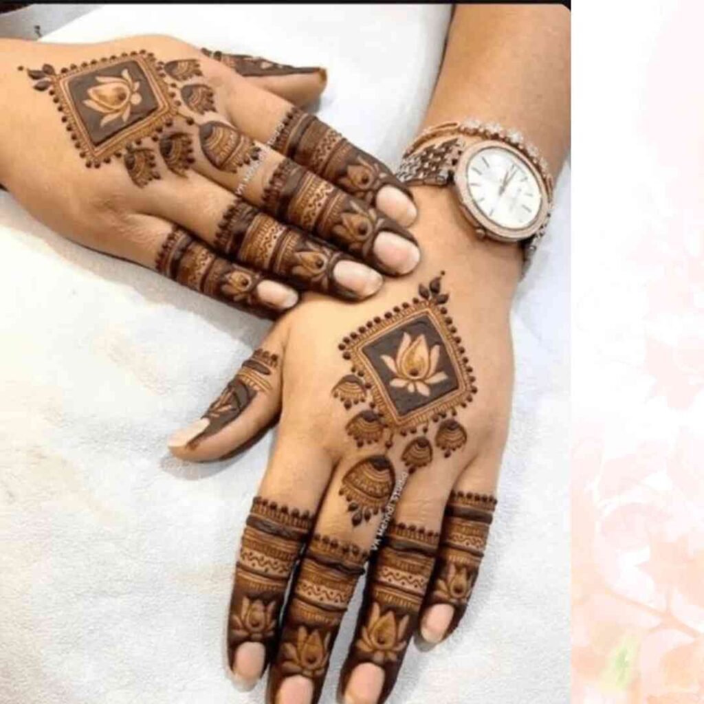 Square Tikki Mehndi Design