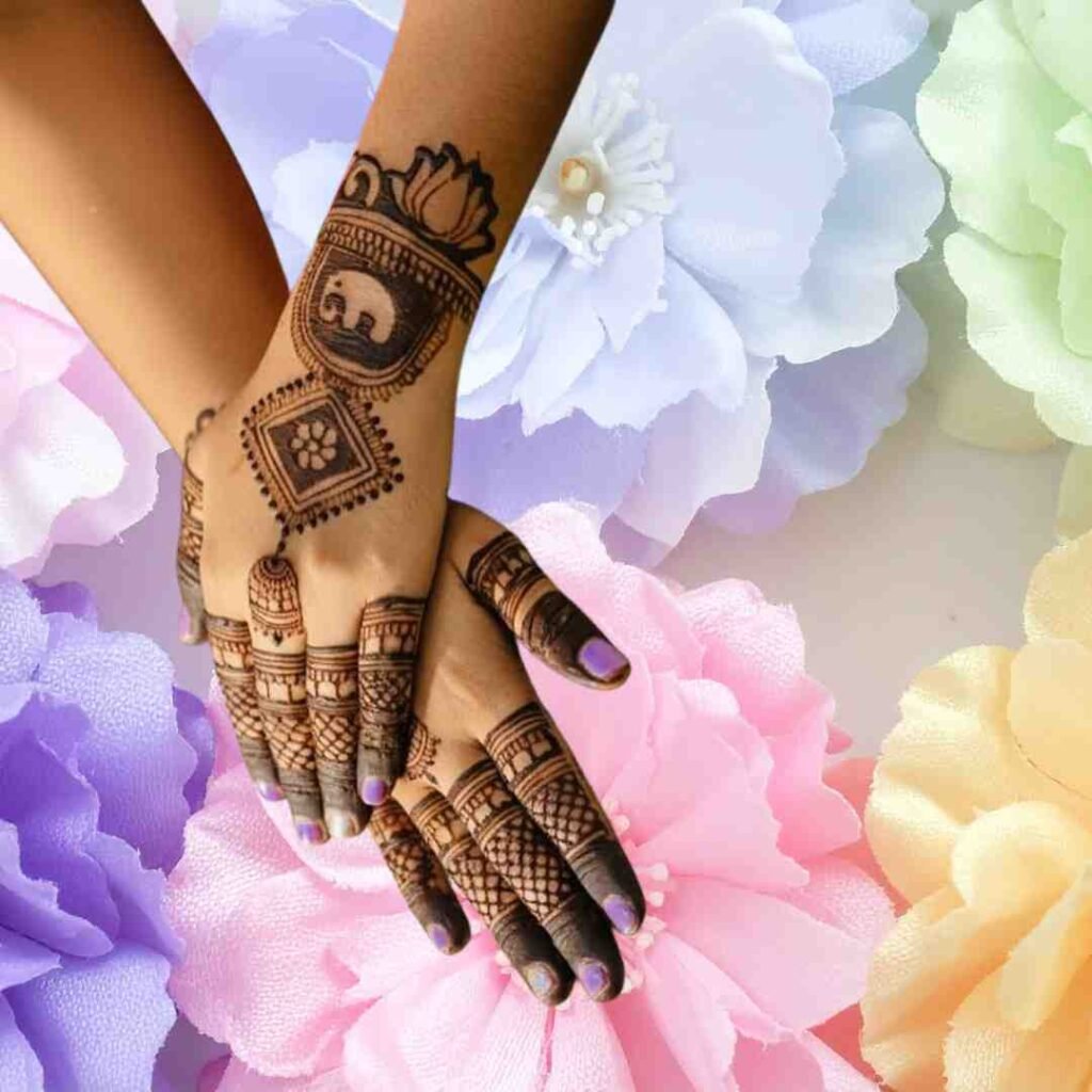 Square Tikki Mehndi Design