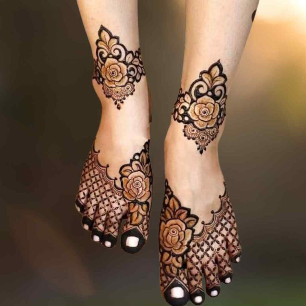 Simple Stylish Leg Mehndi Design