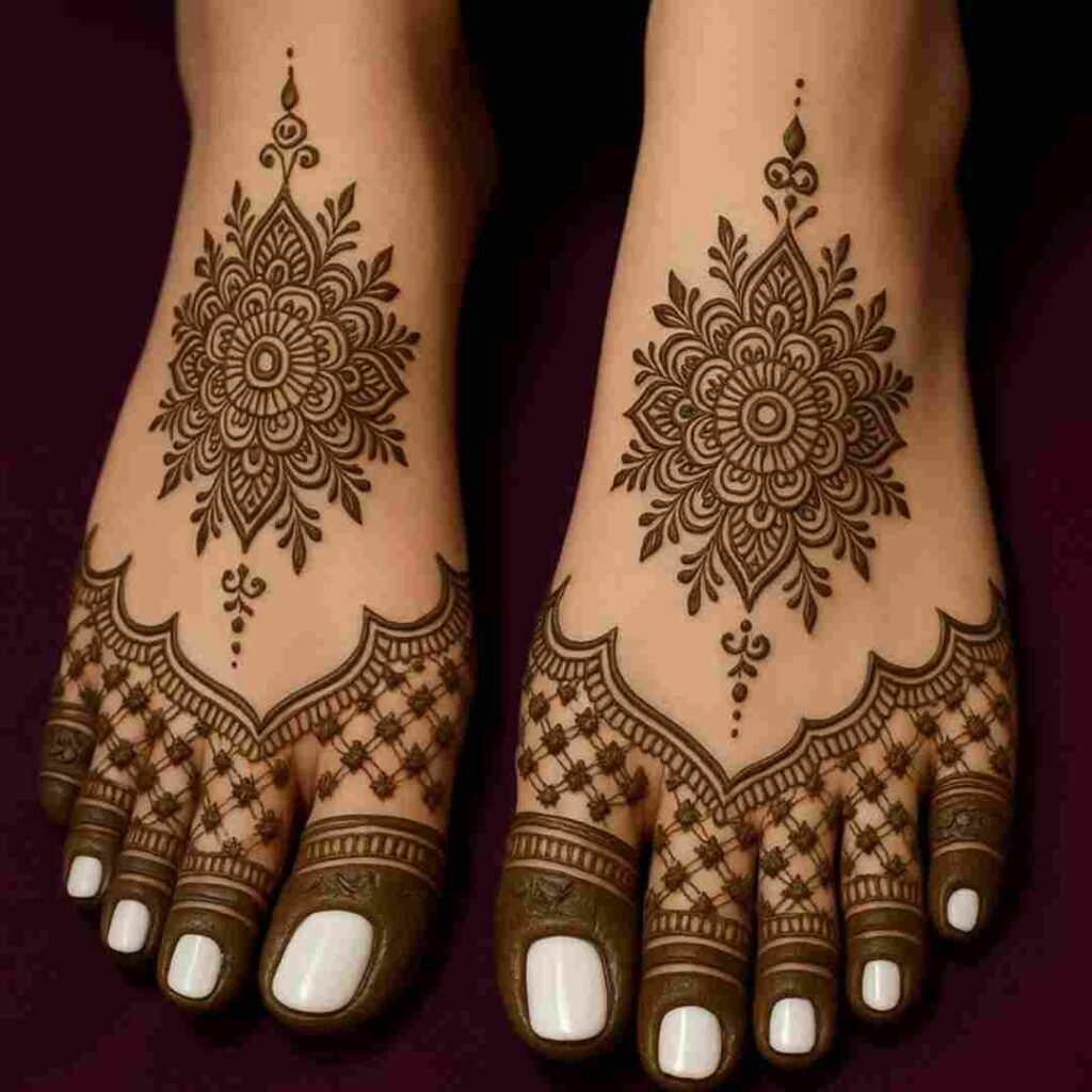 Simple Stylish Leg Mehndi Design