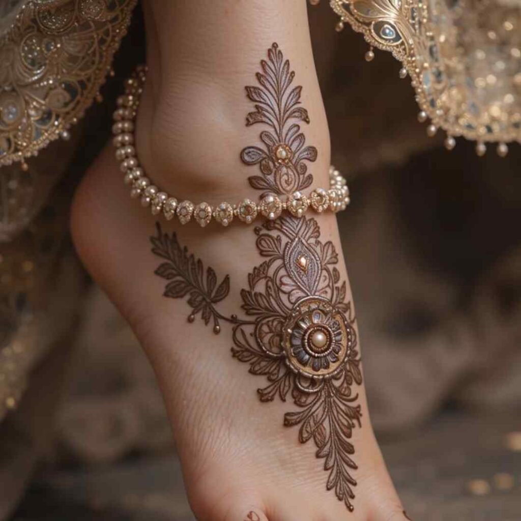 Simple Stylish Leg Mehndi Design