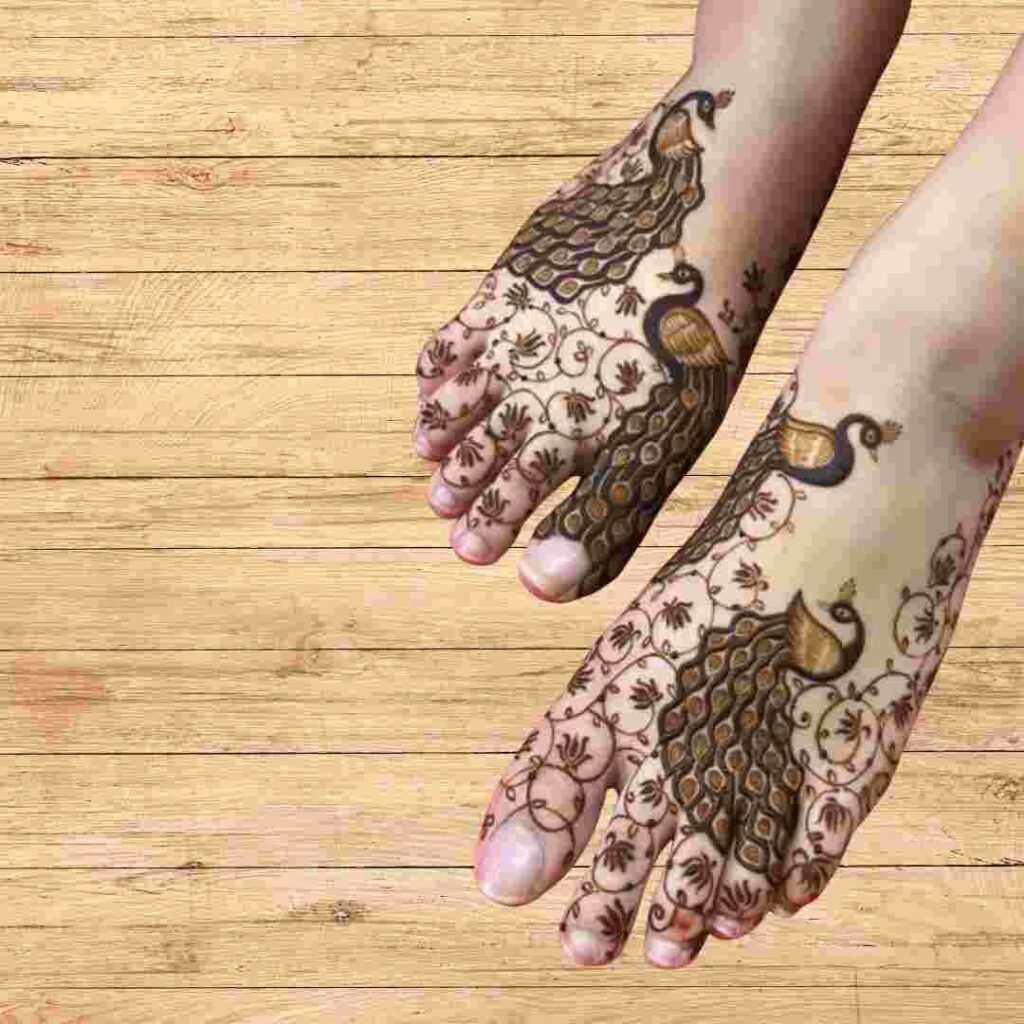  Stylish Leg Mehndi Design Side
