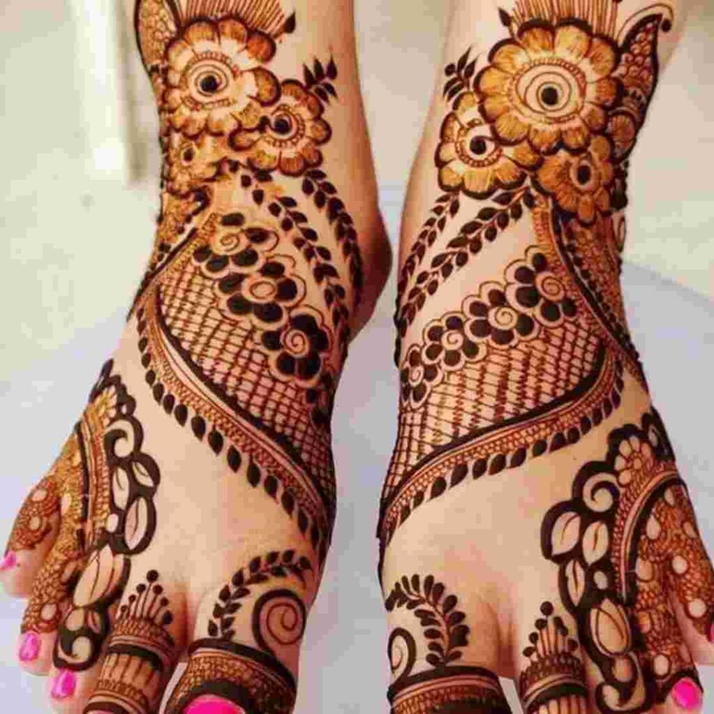 Stylish Leg Mehndi Design Simple and Easy