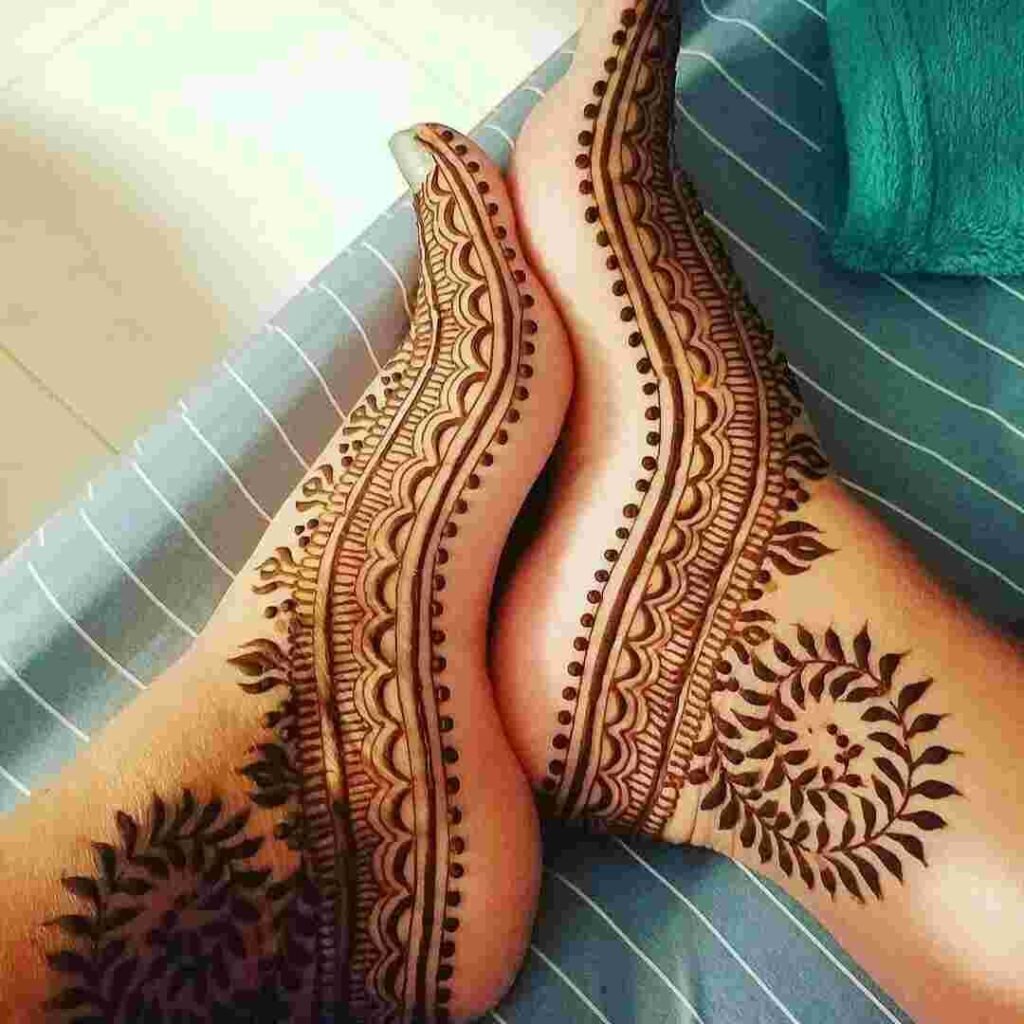 Stylish Leg Mehndi Design Simple and Easy