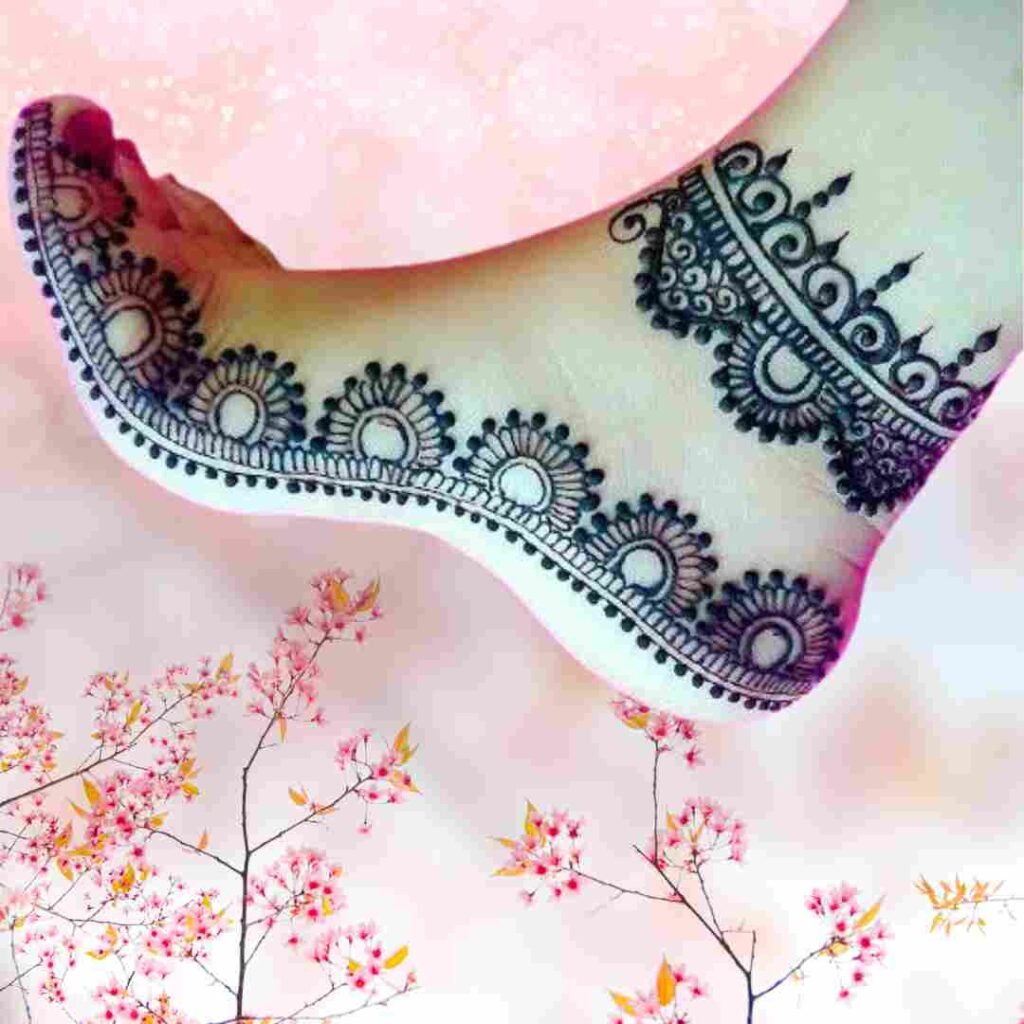 Stylish Leg Mehndi Design Simple and Easy