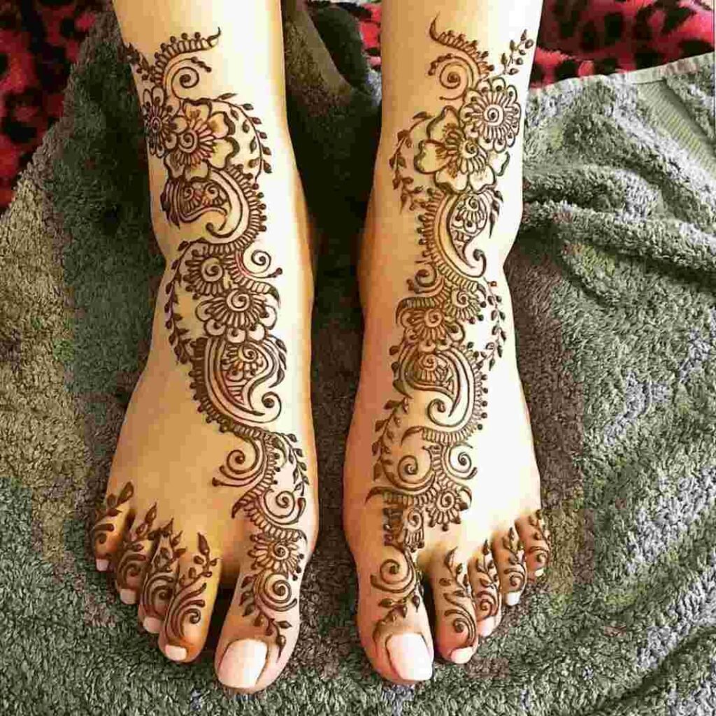 Stylish Leg Mehndi Design Simple and Easy