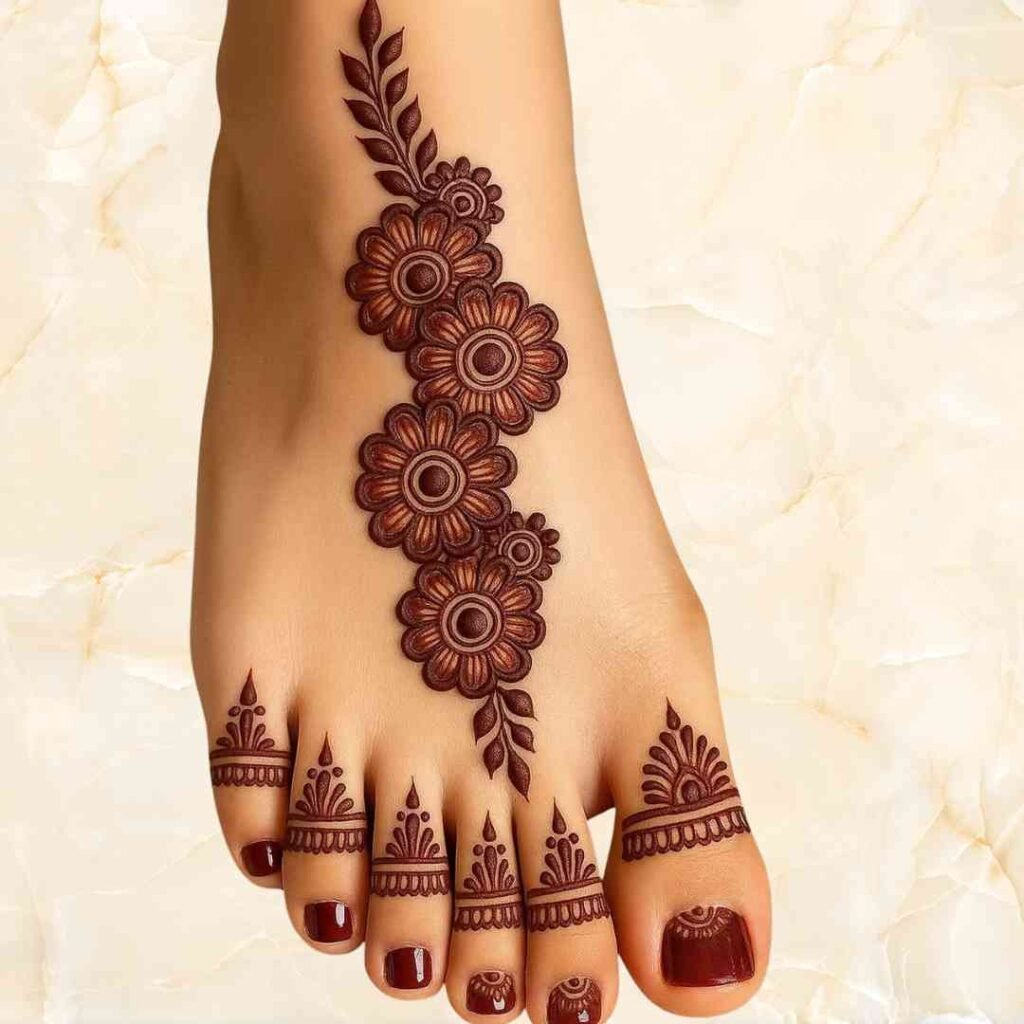 Stylish Leg Mehndi Design Simple and Easy