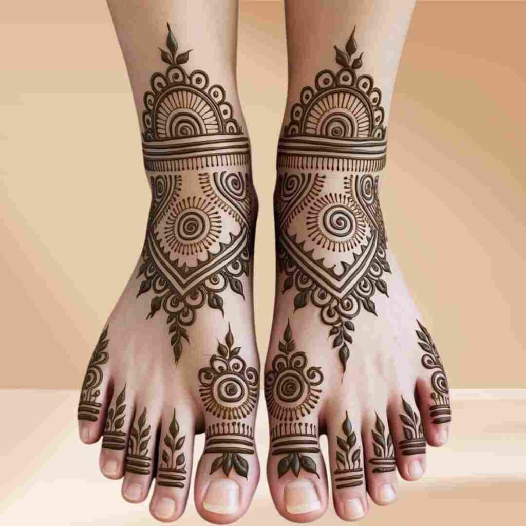 Stylish Leg Mehndi Design Simple and Easy