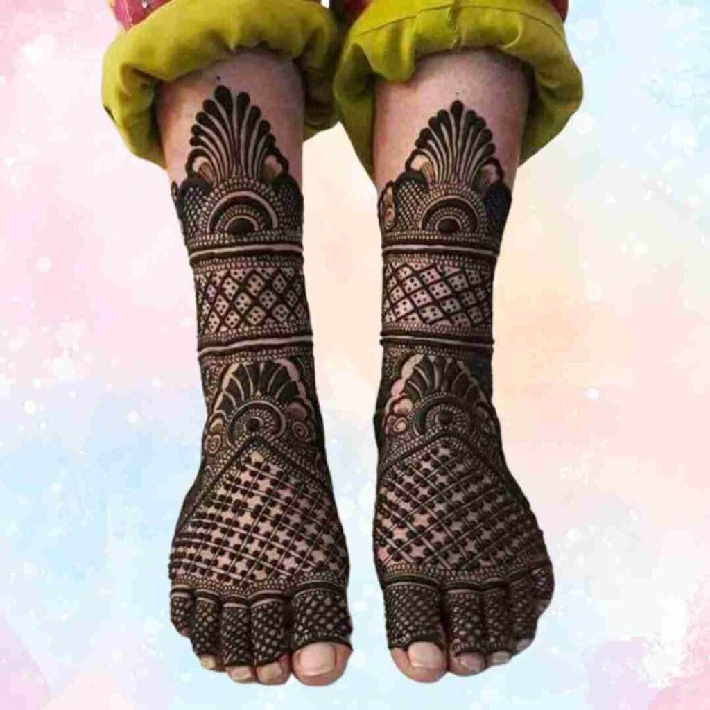 Stylish Leg Mehndi Design